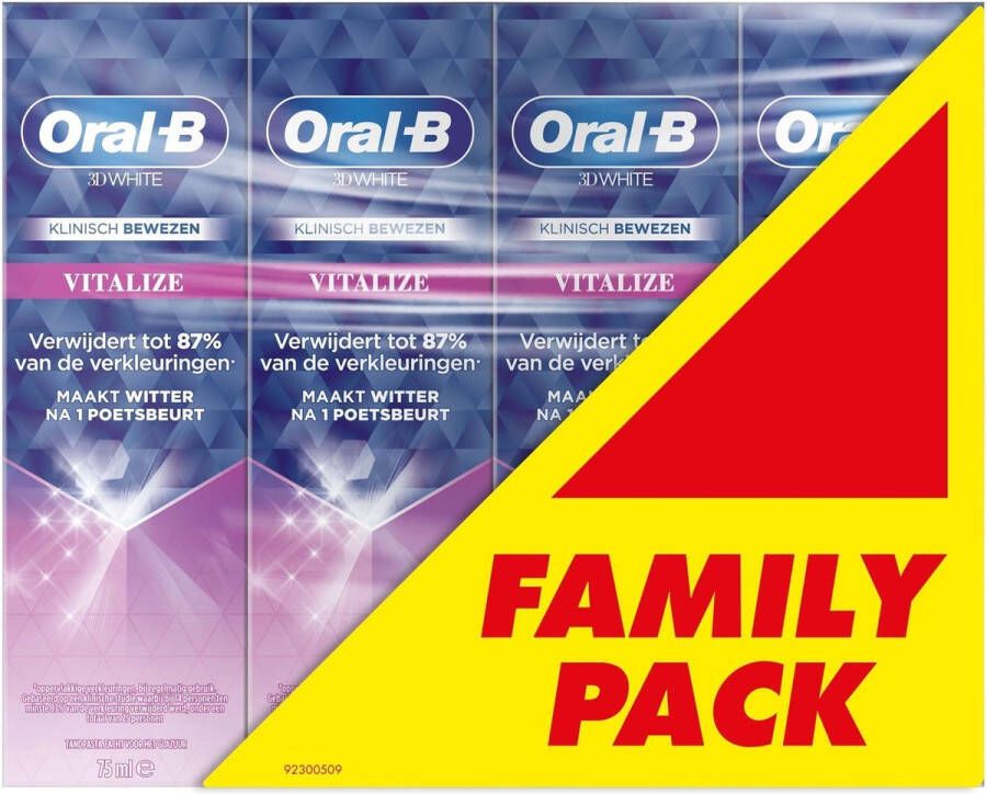 Oral B Oral-B 3D White Tandpasta Voordeelverpakking 4 x 75 ml