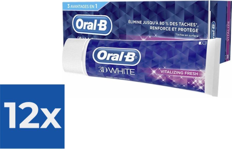 Oral B Oral-B 3D White Vitalize Tandpasta 75ml Voordeelverpakking 12 stuks
