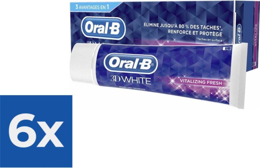 Oral B Oral-B 3D White Vitalize Tandpasta 75ml Voordeelverpakking 6 stuks