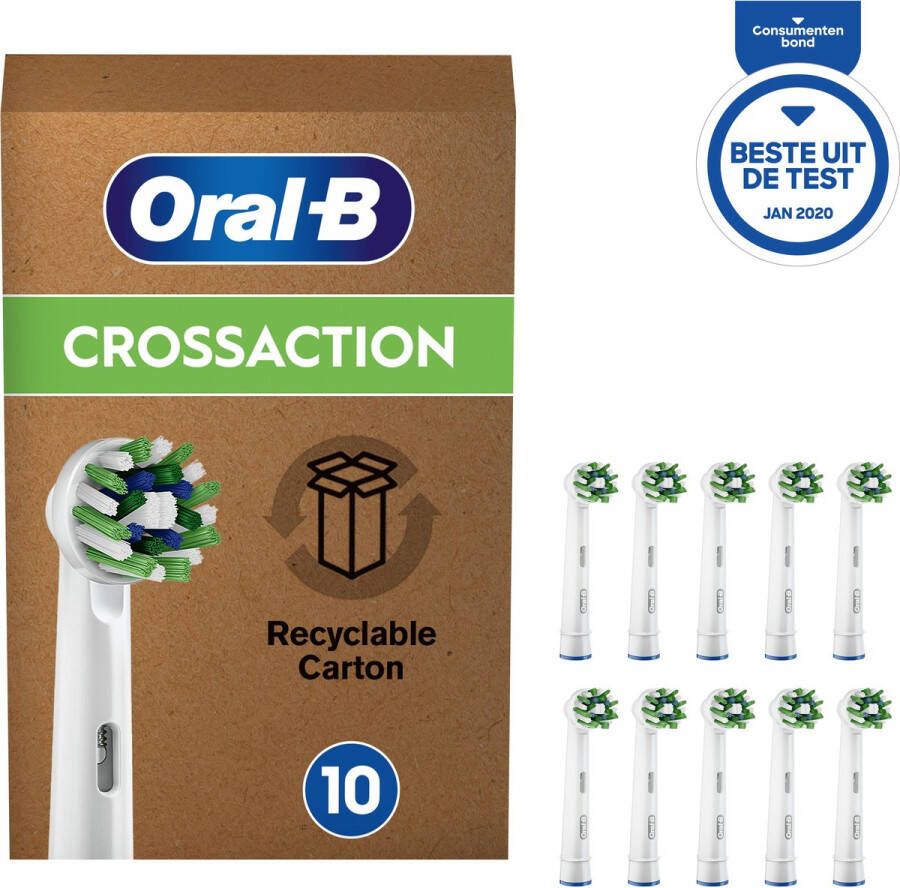 Oral B Oral-B CrossAction Met CleanMaximiser-technologie Opzetborstels 10 Stuks Brievenbusverpakking