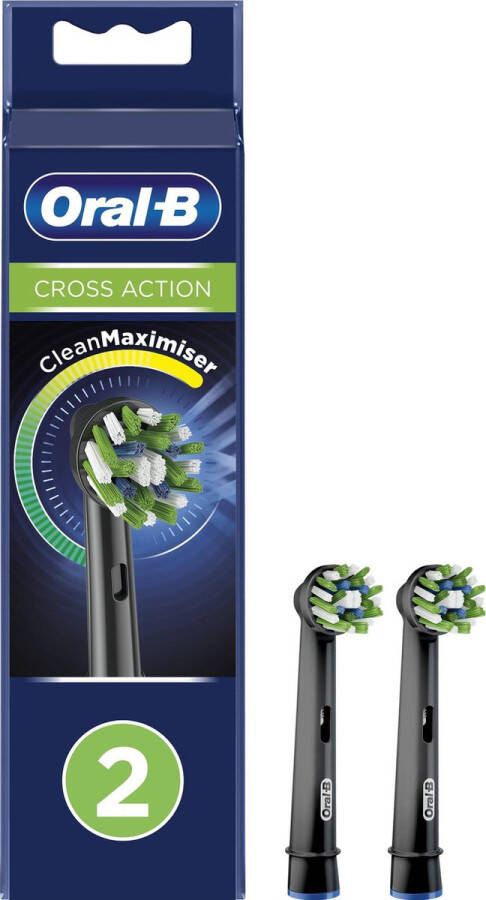 Oral B Oral-B CrossAction Met CleanMaximiser-technologie Opzetborstels Zwart 2 stuks