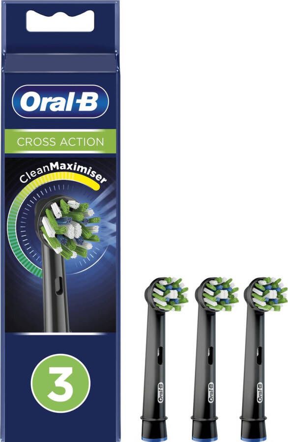 Oral-B Precision Cross Action Clean Max vervangende opzetborstel zwart voor elektrische tandenborstel 3 stuks