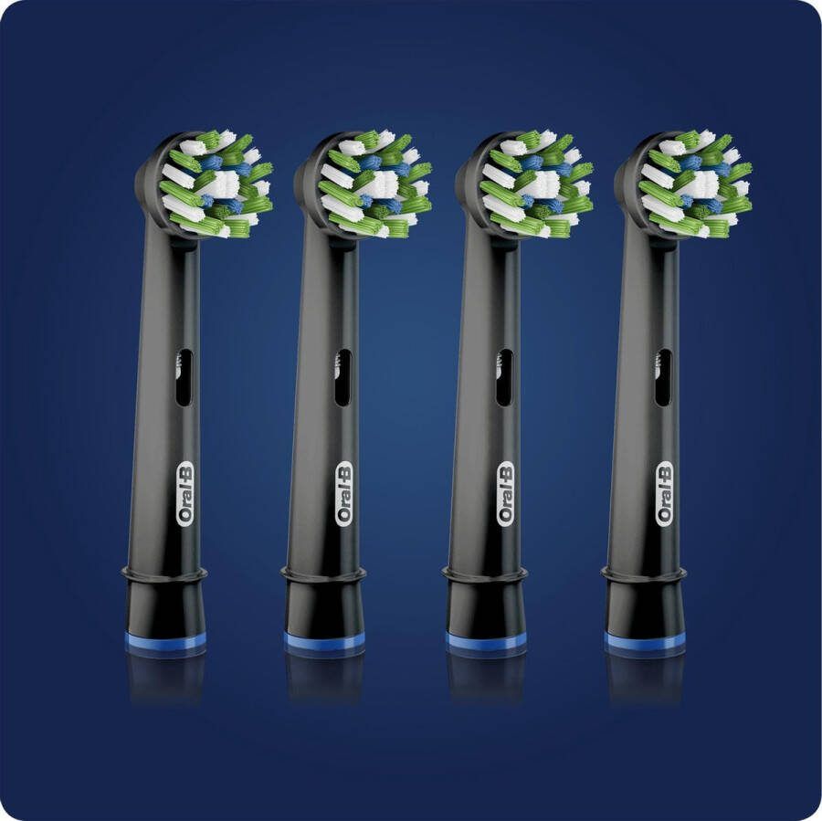 Oral B Oral-B CrossAction Opzetborstel Black Edition Met CleanMaximiser-technologie Verpakking Van 4 Stuks