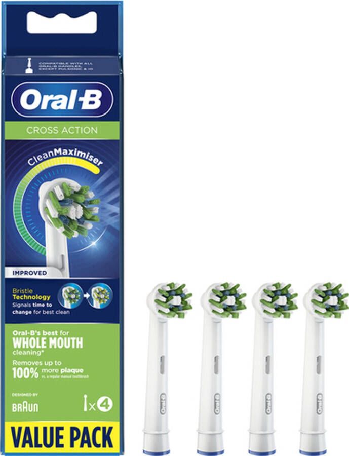 Oral B Oral-B CrossAction Opzetborstel Met CleanMaximiser-technologie Verpakking Van 4 Stuks