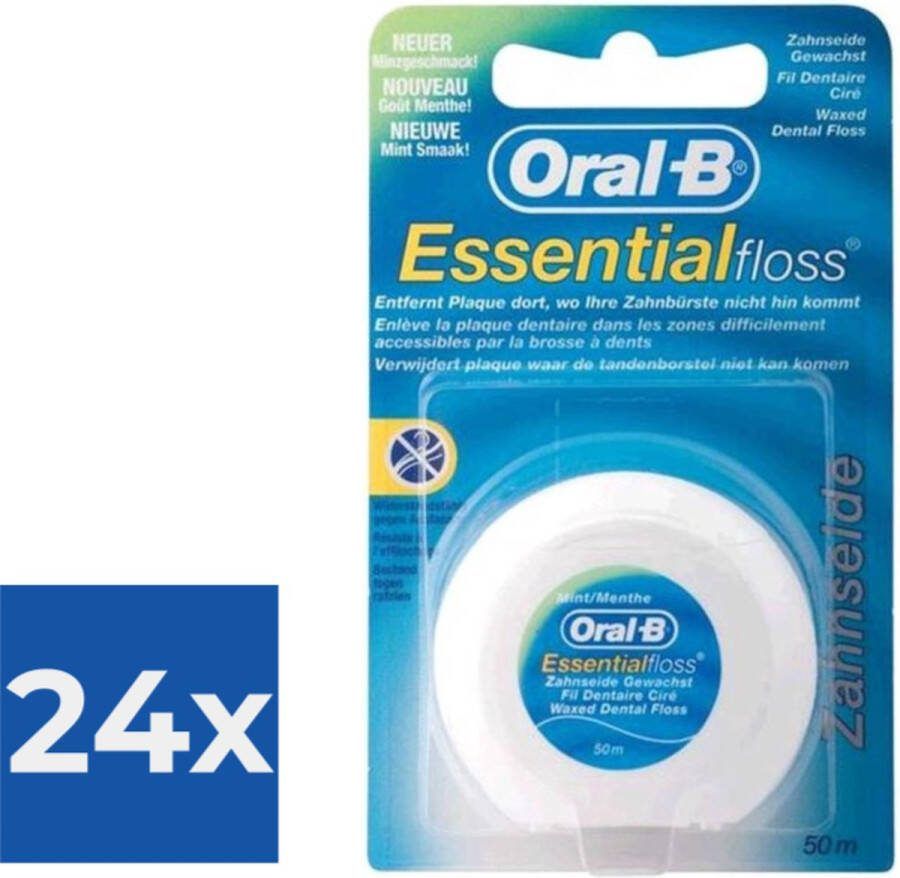 Oral B Oral-B Essential 50 m Flosdraad Voordeelverpakking 24 stuks