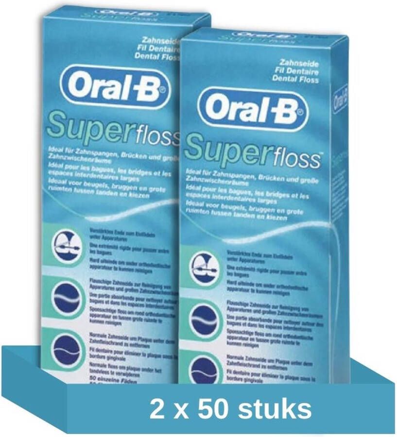 Oral B Oral-B Flosdraad Super Floss 50 stuks 2 stuks