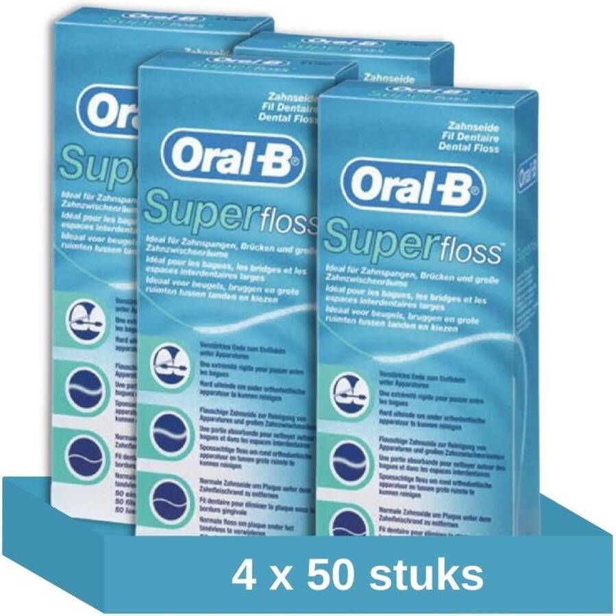 Oral B Oral-B Flosdraad Super Floss 50 stuks 4 stuks