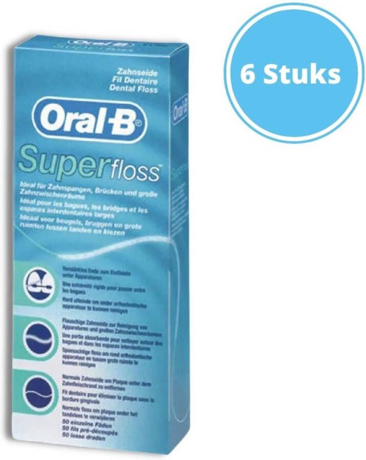 Oral B Oral-B Flosdraad Super Floss 50 stuks 6 stuks