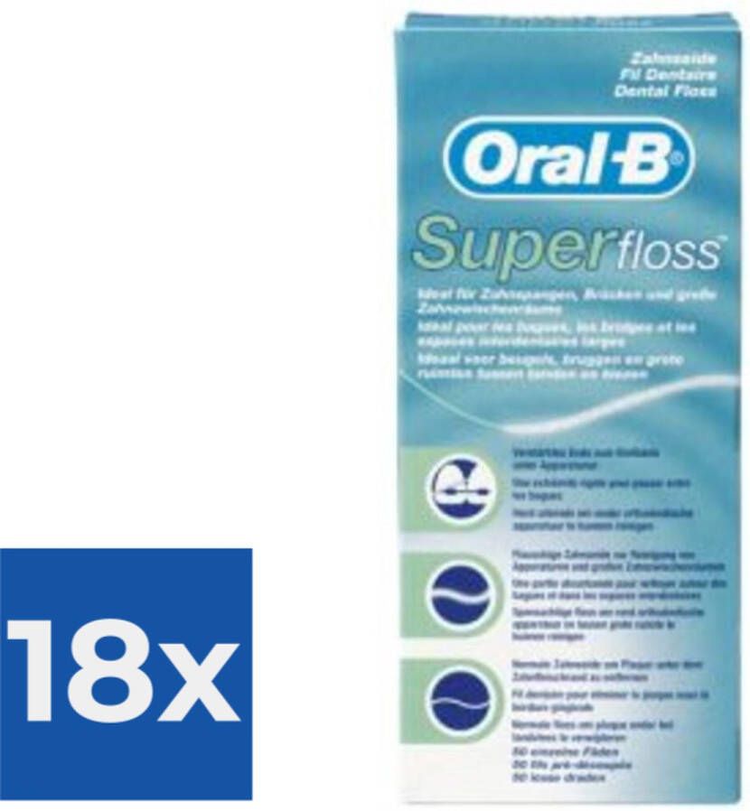 Oral B Oral-B Flosdraad Super Floss 50 stuks Voordeelverpakking 18 stuks