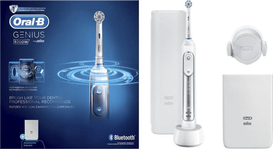Oral B Oral-B Genius 8200W Zilver Elektrische Tandenborstel Powered By Braun 1 Handvat en 1 Opzetborstel