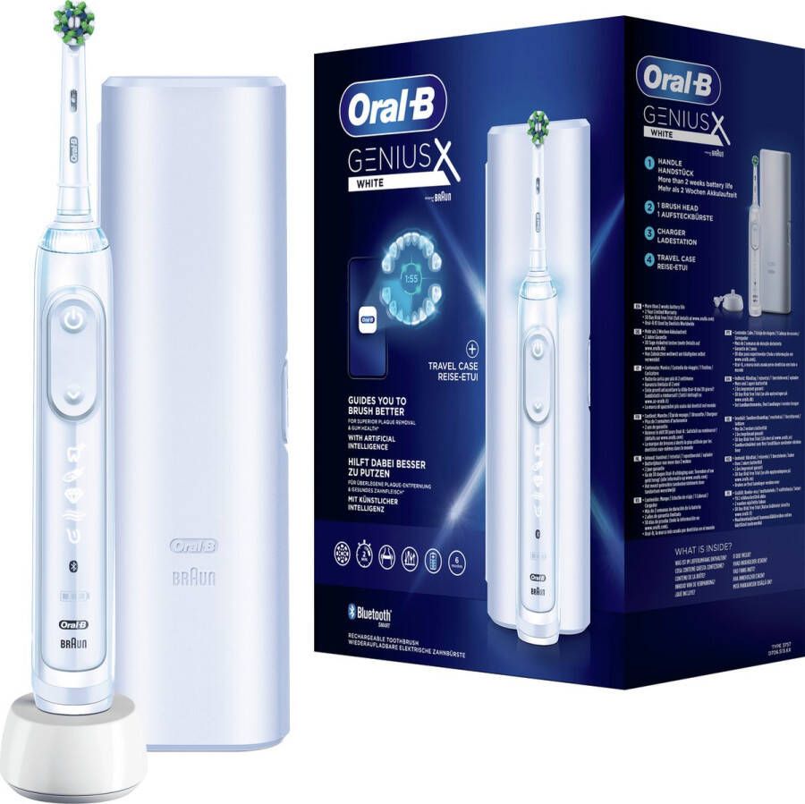 Oral-B elektrische tandenborstel Genius X wit 6 poetsstanden