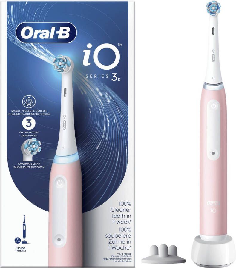 Oral-B Elektrische tandenborstel iO3 Roze 3D oscillo-rotatie pulsatie Werkt op batterijen