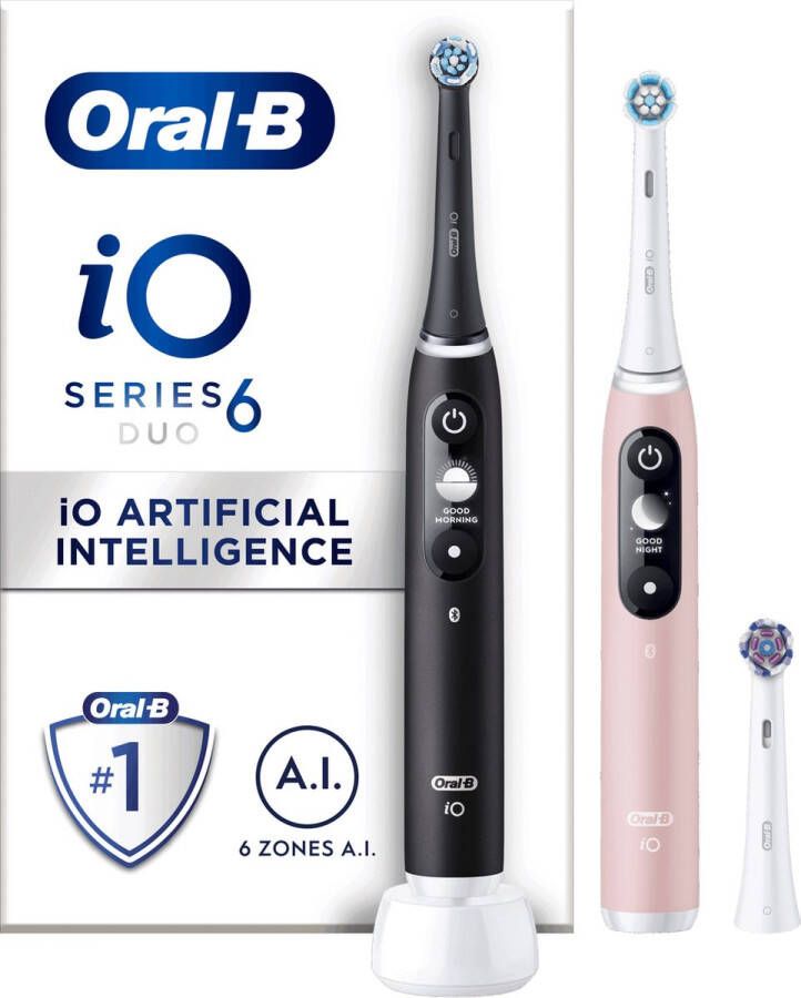 Oral B Oral-B iO 6 Black & Pink Elektrische Tandenborstels Ontworpen Door Braun