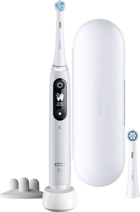 Oral-B iO 6S grijze via Bluetooth verbonden elektrische tandenborstel 2 opzetborstels 1 reisetui