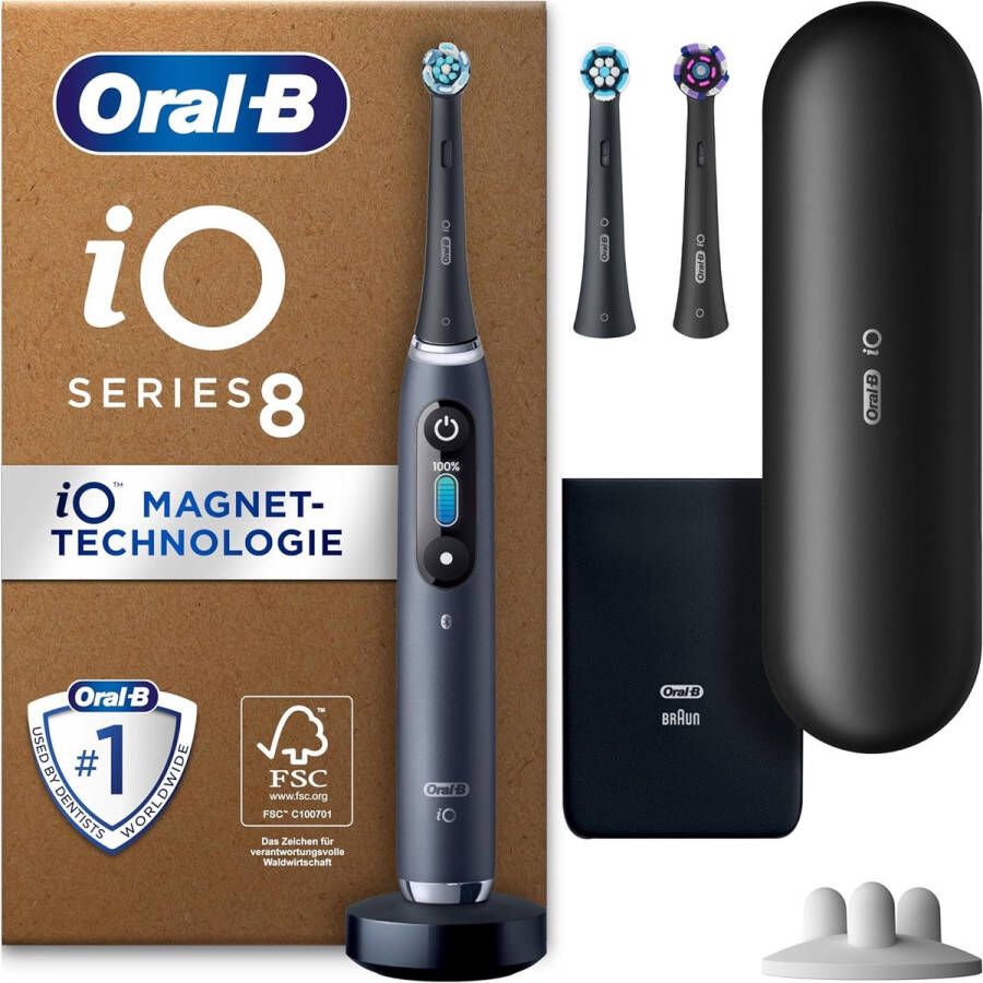 Oral B Oral-B iO 8 Plus Edition Elektrische Tandenborstel + 3 opzetborstels + reisetui Zwart