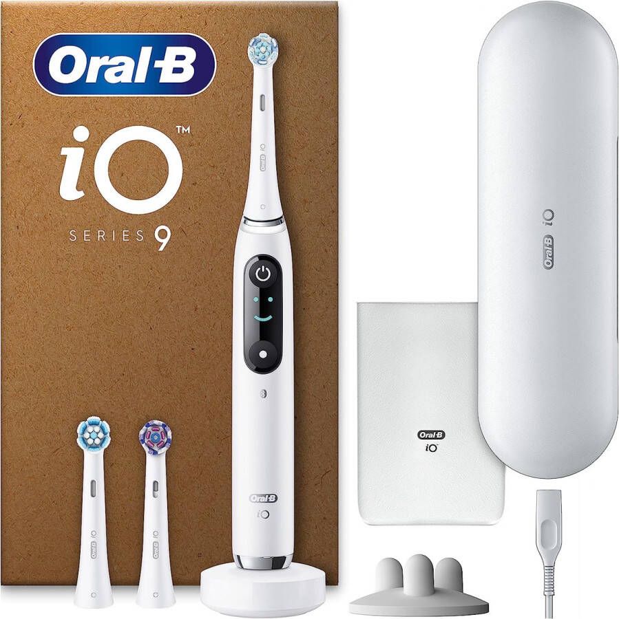 Oral B Oral-B iO 9 Elektrische Tandenborstel + 3 opzetborstels + reisetui Wit