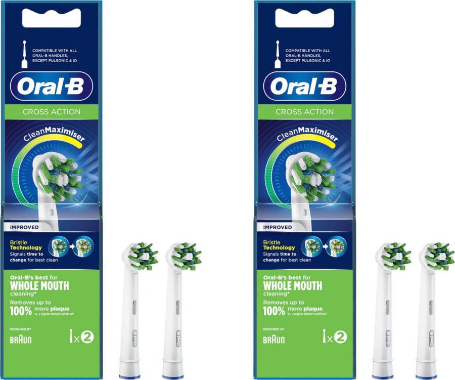 Oral B ORAL-B Opzetborstels CROSS ACTION Elektrische tandenborstel borsteltjes 4 PACK