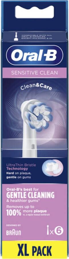 Oral B Oral-B Opzetborstels Sensitive Clean 6 stuks