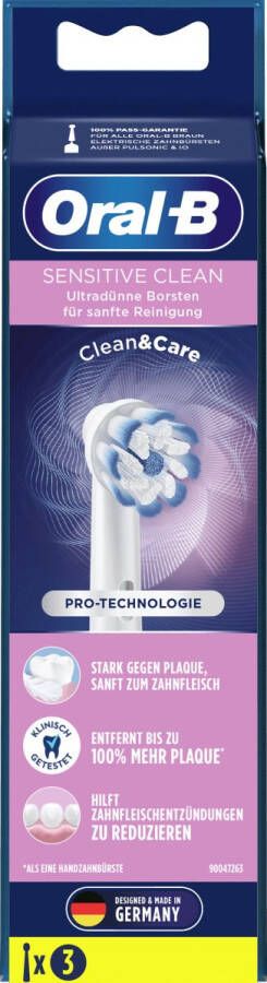 Oral B Oral-B Opzetborstels Sensitive Clean&Care 3 St