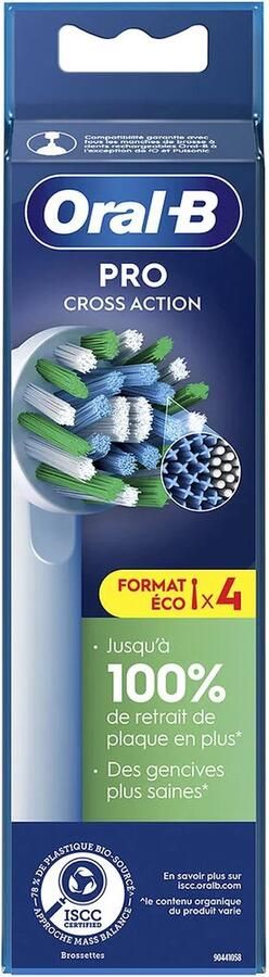 Oral B Oral-B Cross Action Pro Opzetborstels Met CleanMaximiser Technologie 4 Stuks