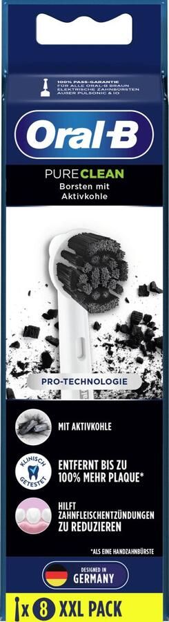 Oral B Opzetborsteltjes Pure Clean Borstels met actieve koolstof
