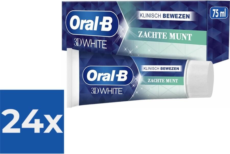 Oral B Oral-B Tandpasta 3D White Soft Mint Voordeelverpakking 24 x 75 ml