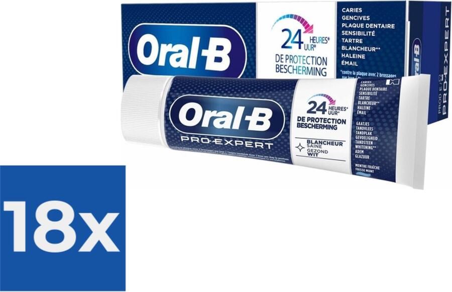 Oral B Oral-B Tandpasta Pro-Expert Gezond Wit 75 ml Voordeelverpakking 18 stuks