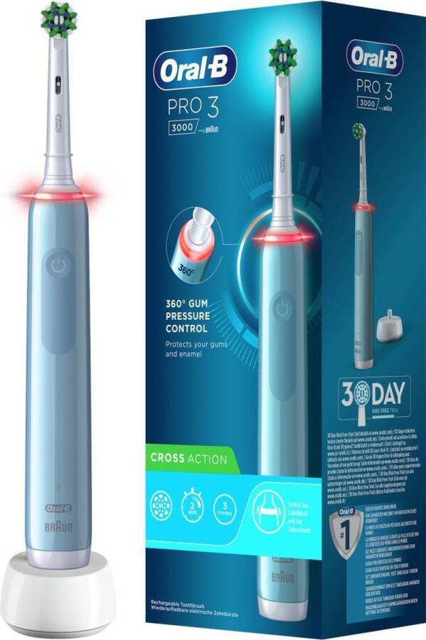 Braun Oral-B elektrische tandenborstel Pro 3 3000 CrossAction blauw 3 poetsstanden