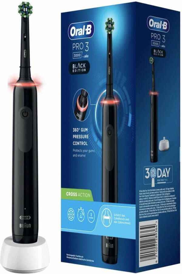 Oral B Oral-B Pro 3 3000 Zwart Elektrische Tandenborstel Ontworpen Door Braun Black Edition