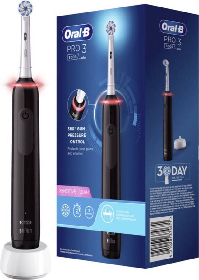 Oral-B elektrische tandenborstel Pro 3 3000 zwart 3 poetsstanden