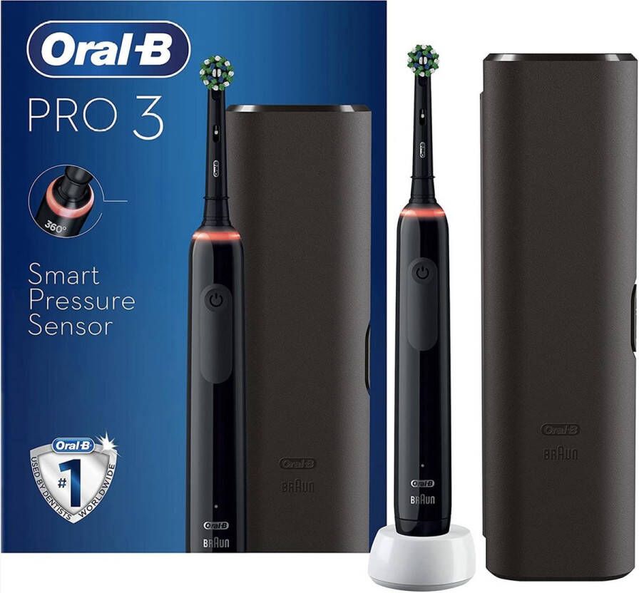 Oral B Oral-B PRO 3 3500 Zwarte Elektrische Tandenborstel Ontworpen Door Braun Incl. reisetui