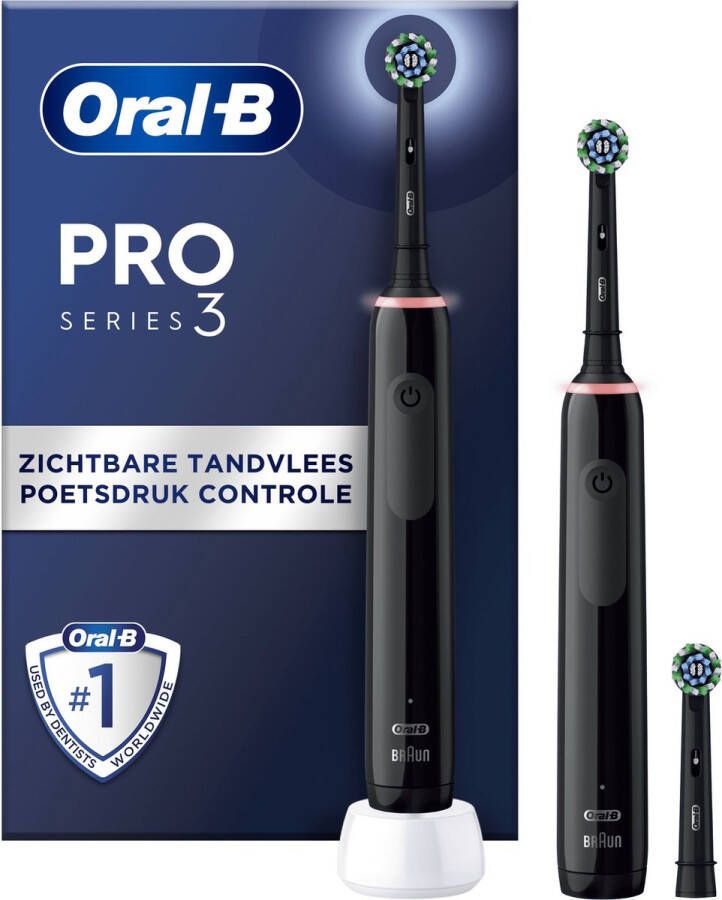 Oral B Oral-B Pro 3 3900 Duo 2 x Zwarte Elektrische Tandenborstel met extra opzetborstel