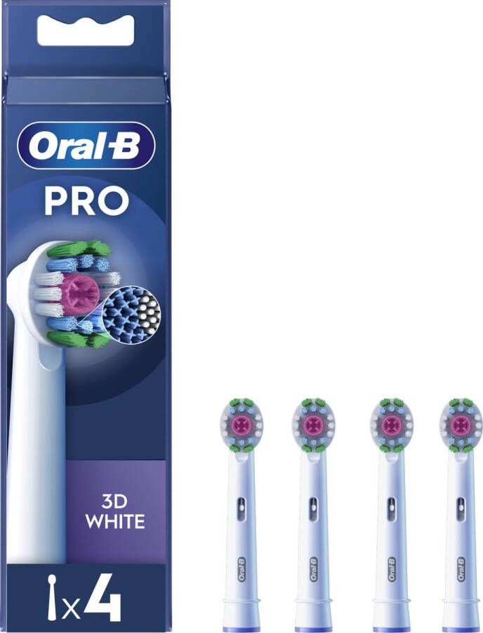 Oral B Oral-B Pro 3D White Opzetborstels met CleanMaximiser Technologie 4 Stuks