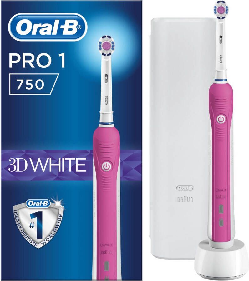 Oral B Oral-B Elektrische Tandenborstel 3d White Pro 750 3dw Pink 1 Stuks