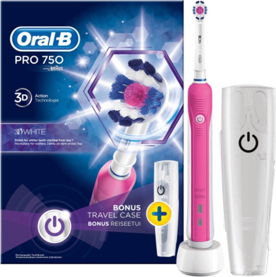 Oral B Oral-B PRO 750 3DWhite Elektrische Tandenborstel Inclusief Reisetui
