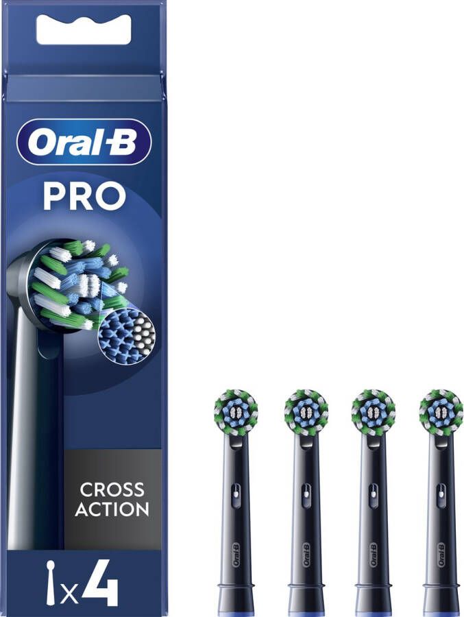 Oral B Oral-B Cross Action Pro Opzetborstels Met CleanMaximiser Technologie Zwart 4 Stuks