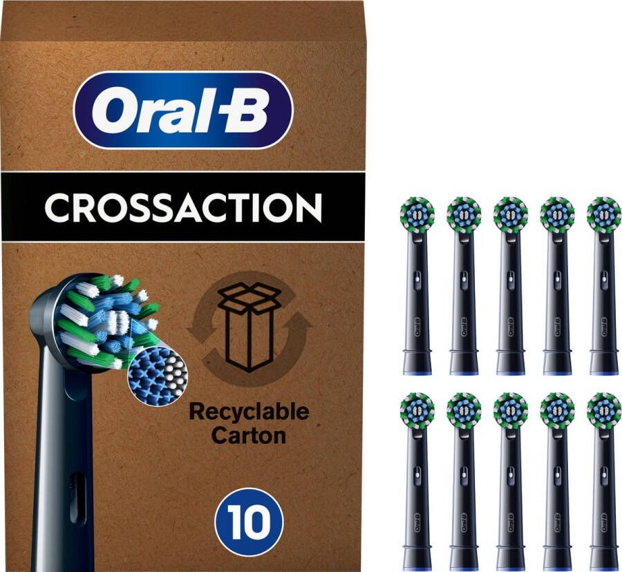 Oral B Oral-B Pro Cross Action Opzetborstels Zwart Met CleanMaximiser Technologie 10 Stuks Brievenbusverpakking