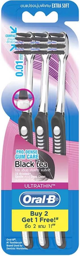 Oral B Oral-B Pro-dense Gum Care Black Tea Extra Soft Toothbrush Deep Clean