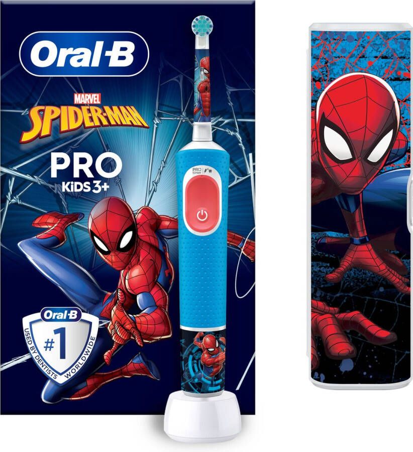Oral B Oral-B Pro Kids Elektrische Tandenborstel Spiderman Editie inclusief Reisetui Voor Kinderen Vanaf 3 Jaar
