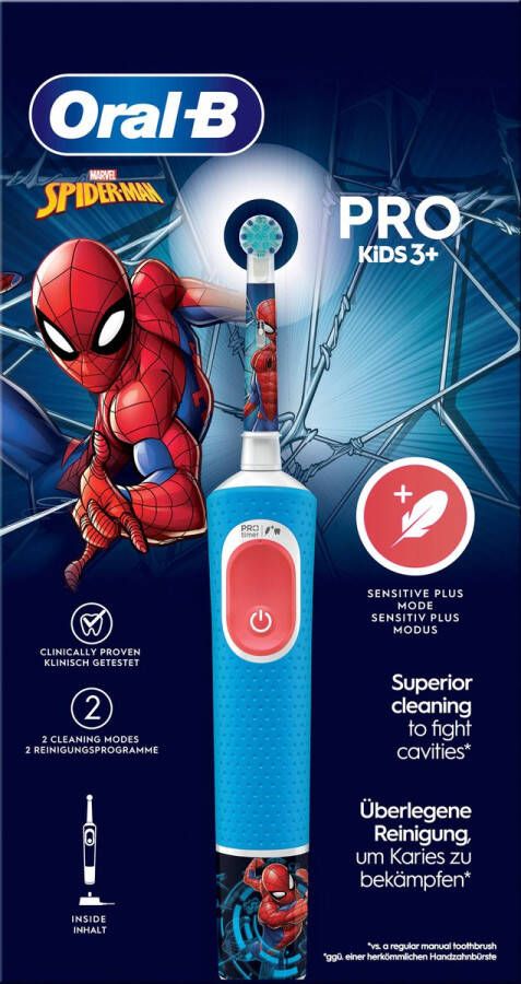 Oral-B Pro elektrische tandenborstel voor kinderen 1 Marvel Spider-Man handvat 1 opzetborstel vanaf 3 jaar