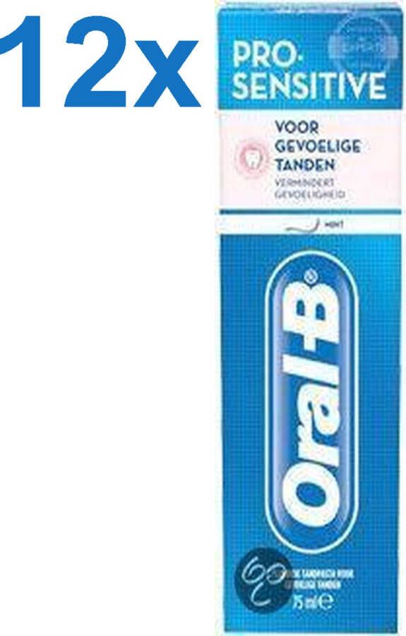 Oral B Oral-B Pro-Sensitive voor Gevoelige Tanden Tandpasta 12x 75ml Voordeelverpakking