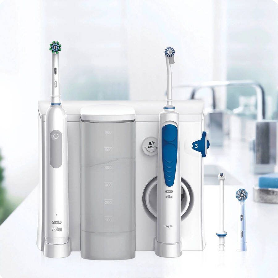 Oral B Oral-B Pro Series 1 Elektrische tandenborstel + Oxyjet Waterflosser Wit