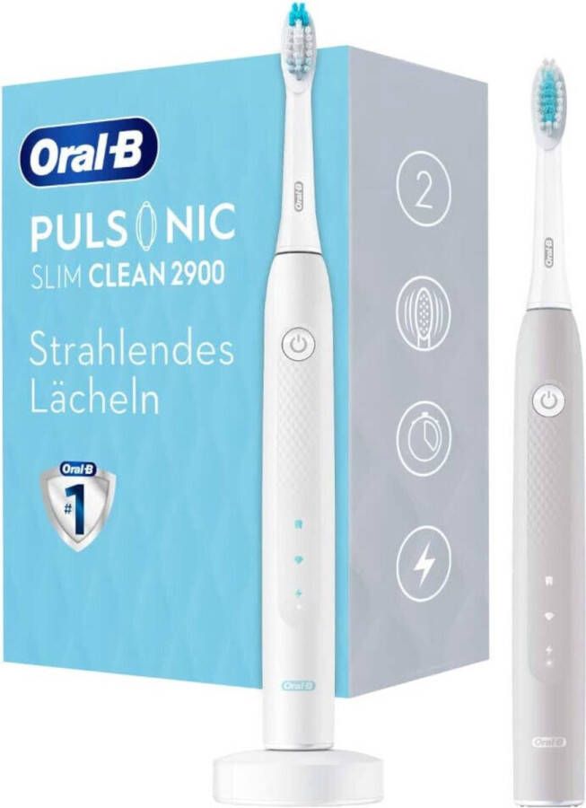 Oral B Oral-B Pulsonic Slim Clean 2900 Grijs & Wit met 2 tandenborstels