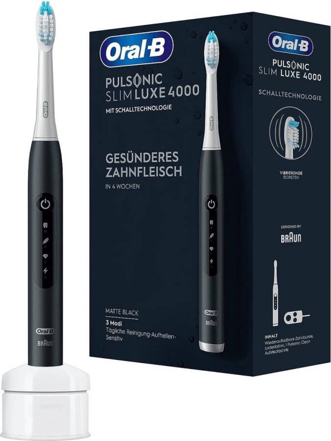 Oral B Oral-B Pulsonic Slim Luxe 4000 Matte Black elektrische tandenborstel zwart