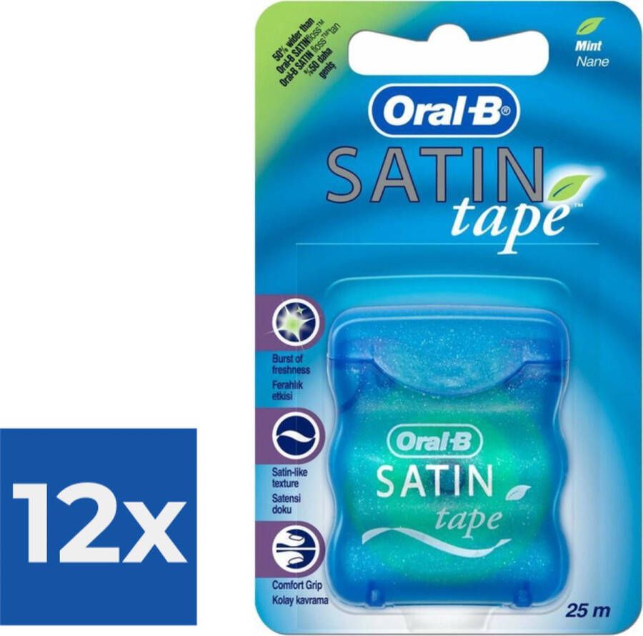 Oral B Oral-B Satin flosdraad 25 m Flosdraad Voordeelverpakking 12 stuks