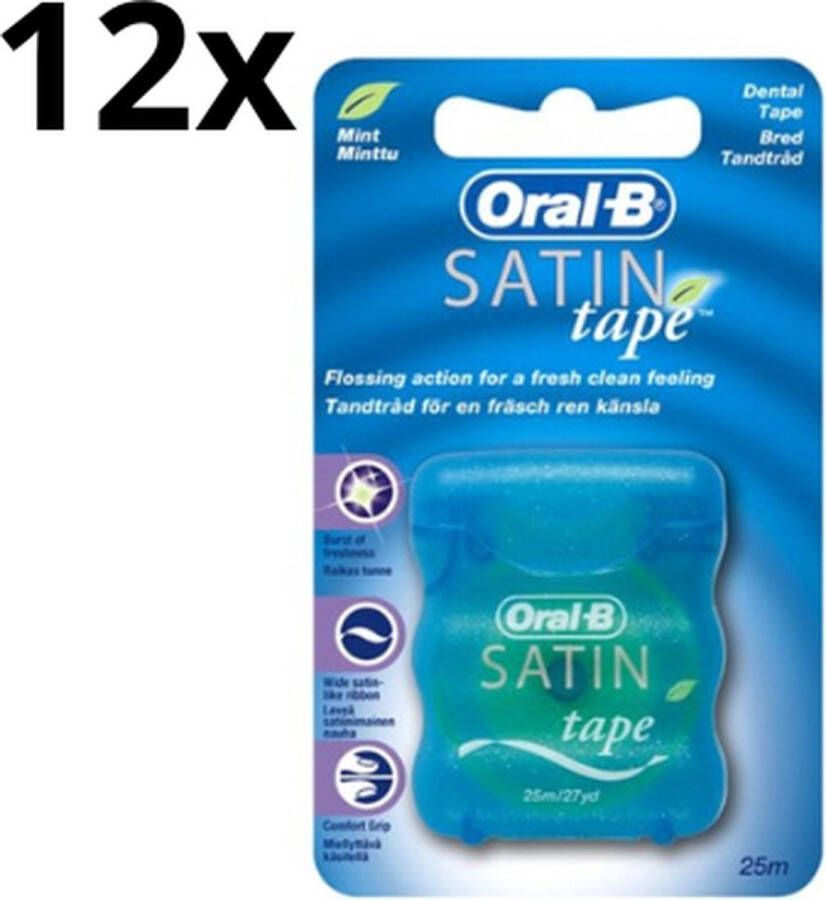 Oral B Oral-B Satin Tape 12 x 25 m Flosdraad Voordeelverpakking