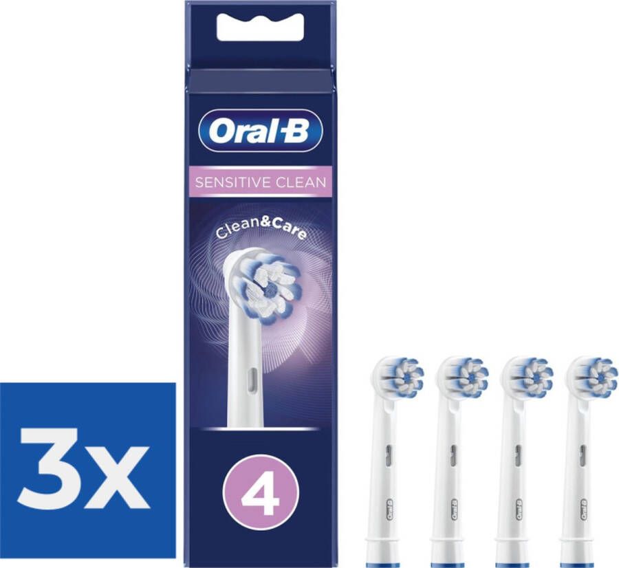 Oral B Oral-B Sensitive Clean Opzetborstels 4 Stuks Voordeelverpakking 3 stuks