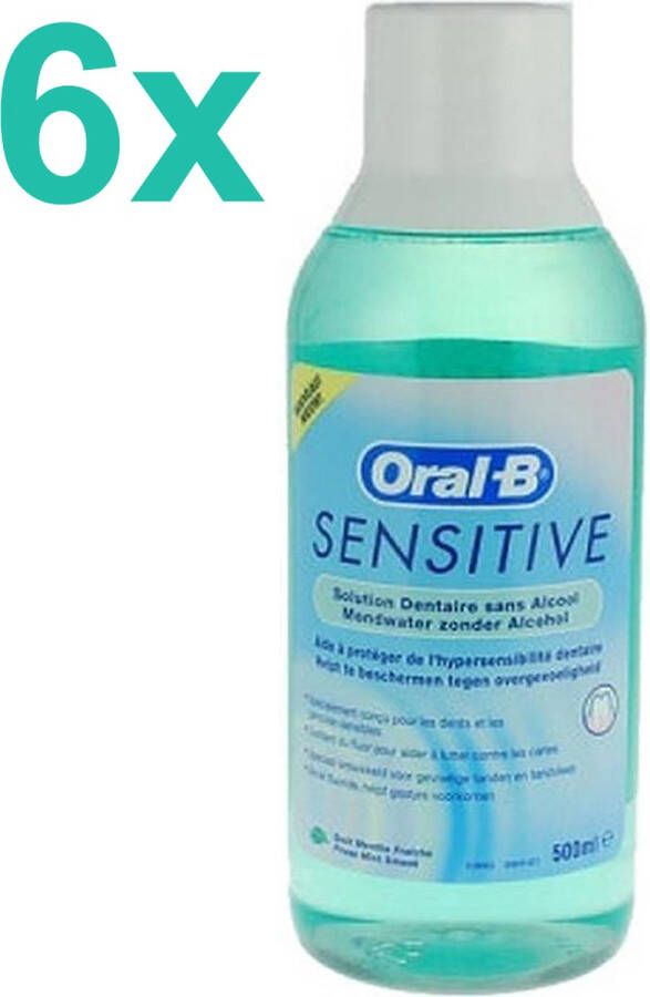 Oral B Oral-B Sensitive Tandvlees & Glazuur 0% Alcohol Mondwater 6x 500ml