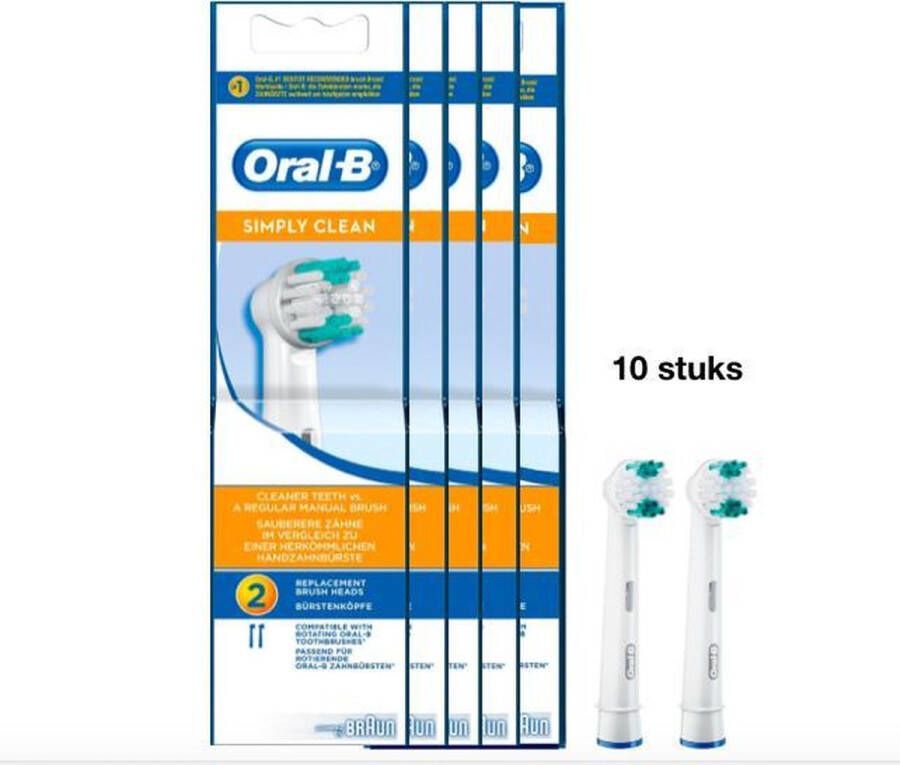 Oral B Oral-B Simply Clean Opzetborstels 10 stuks Voordeelverpakking
