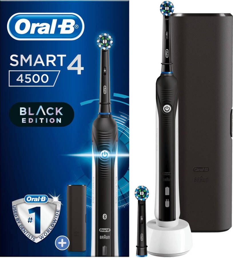 Oral B Oral-B Smart 4 4500 Zwart Elektrische Tandenborstel Powered By Braun 1 Handvat en 2 Opzetborstels